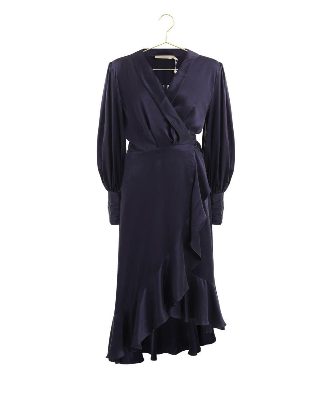 ZIMMERMANN Темно-синее шелковое повседневное платье, фото 5