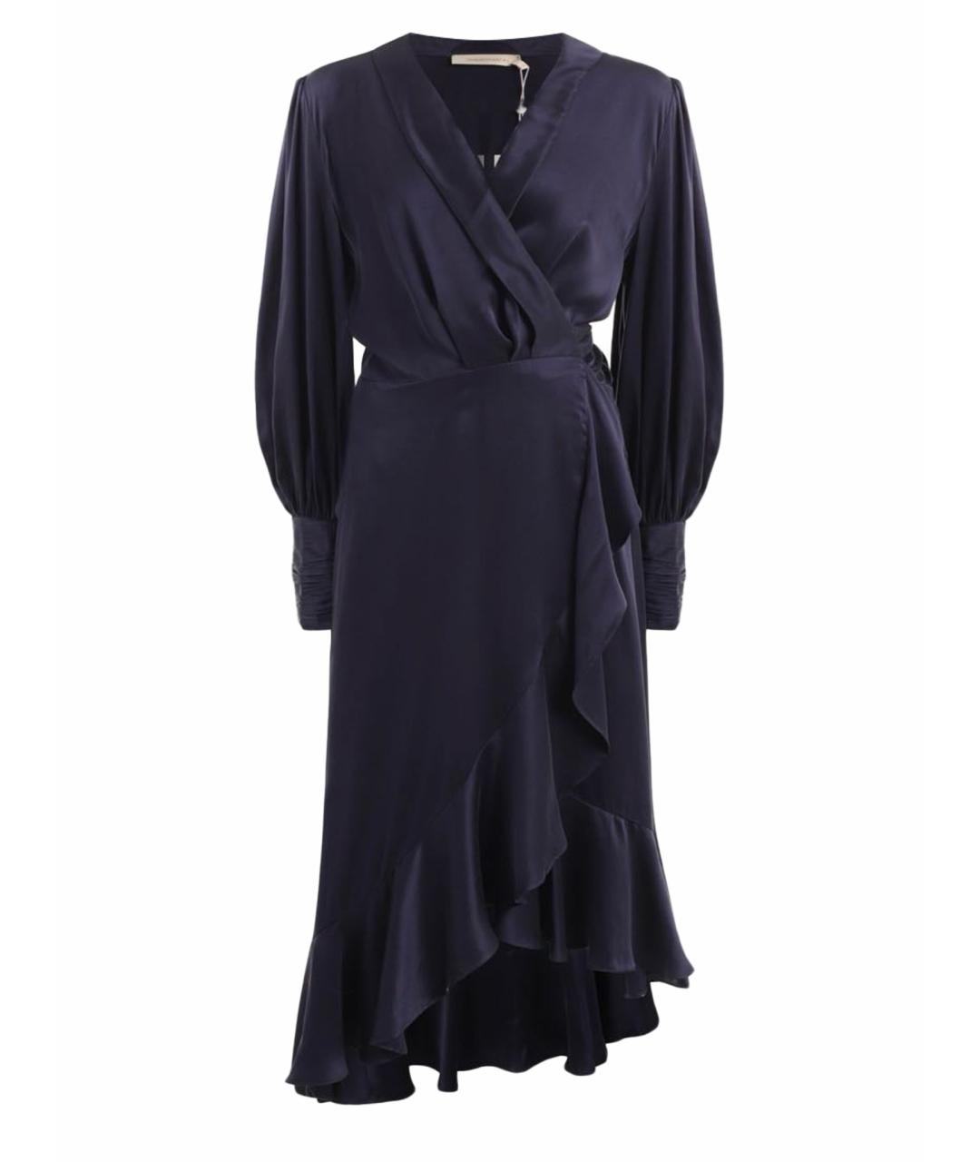 ZIMMERMANN Темно-синее шелковое повседневное платье, фото 1