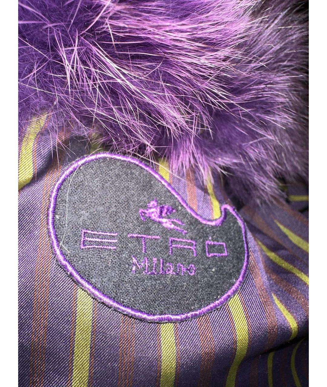 ETRO Фиолетовая меховая шуба, фото 4