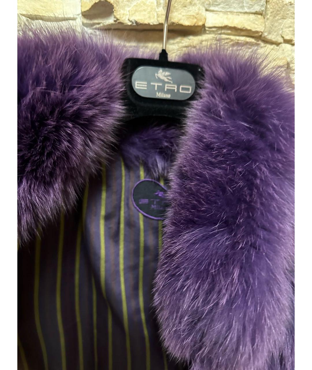 ETRO Фиолетовая меховая шуба, фото 2