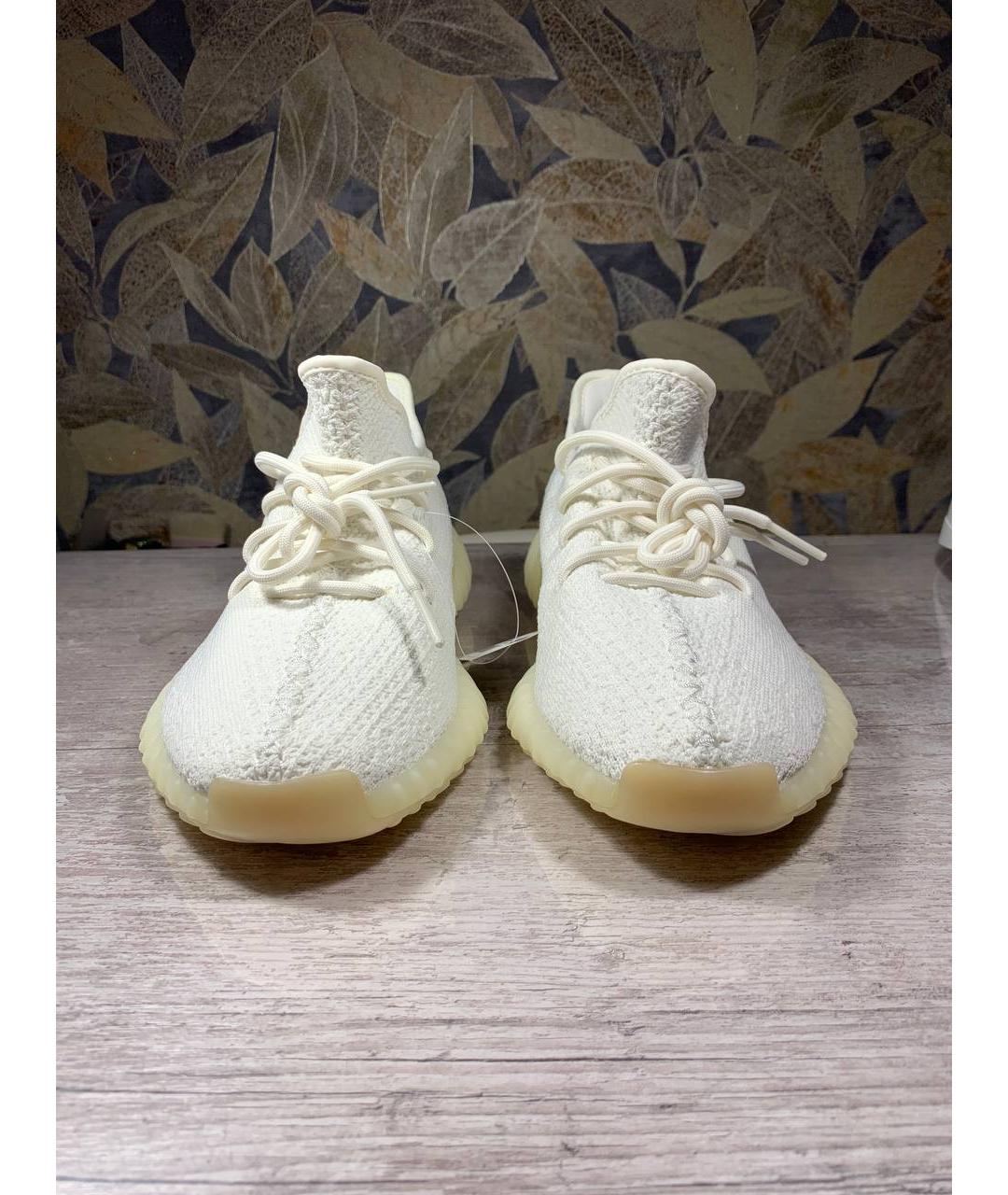 ADIDAS YEEZY Белые текстильные низкие кроссовки / кеды, фото 2