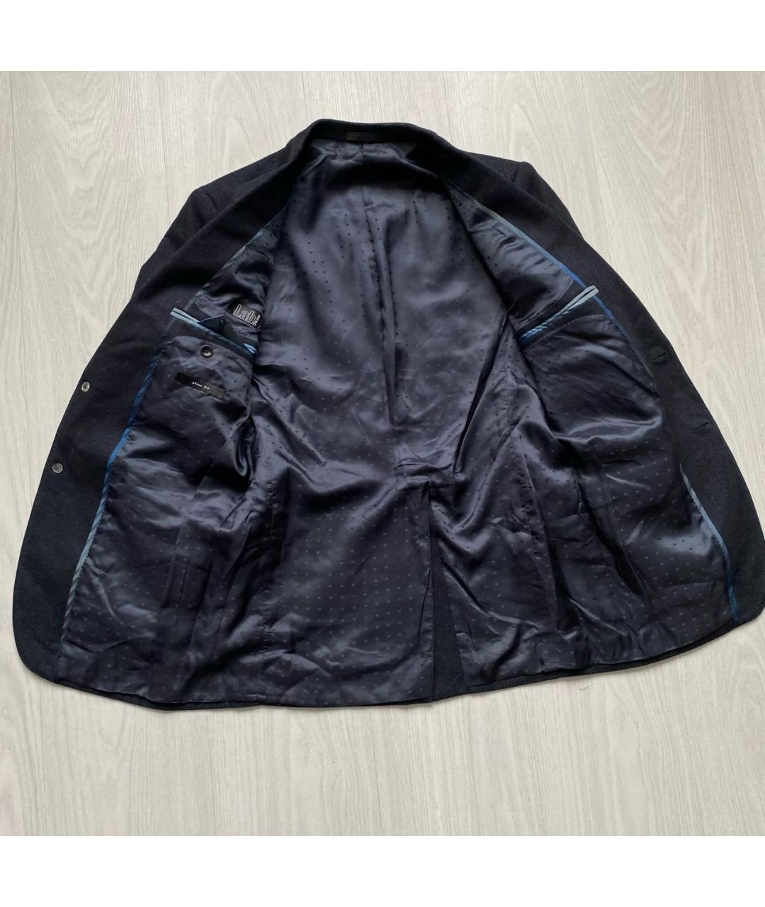 PAL ZILERI Темно-синий шерстяной пиджак, фото 4