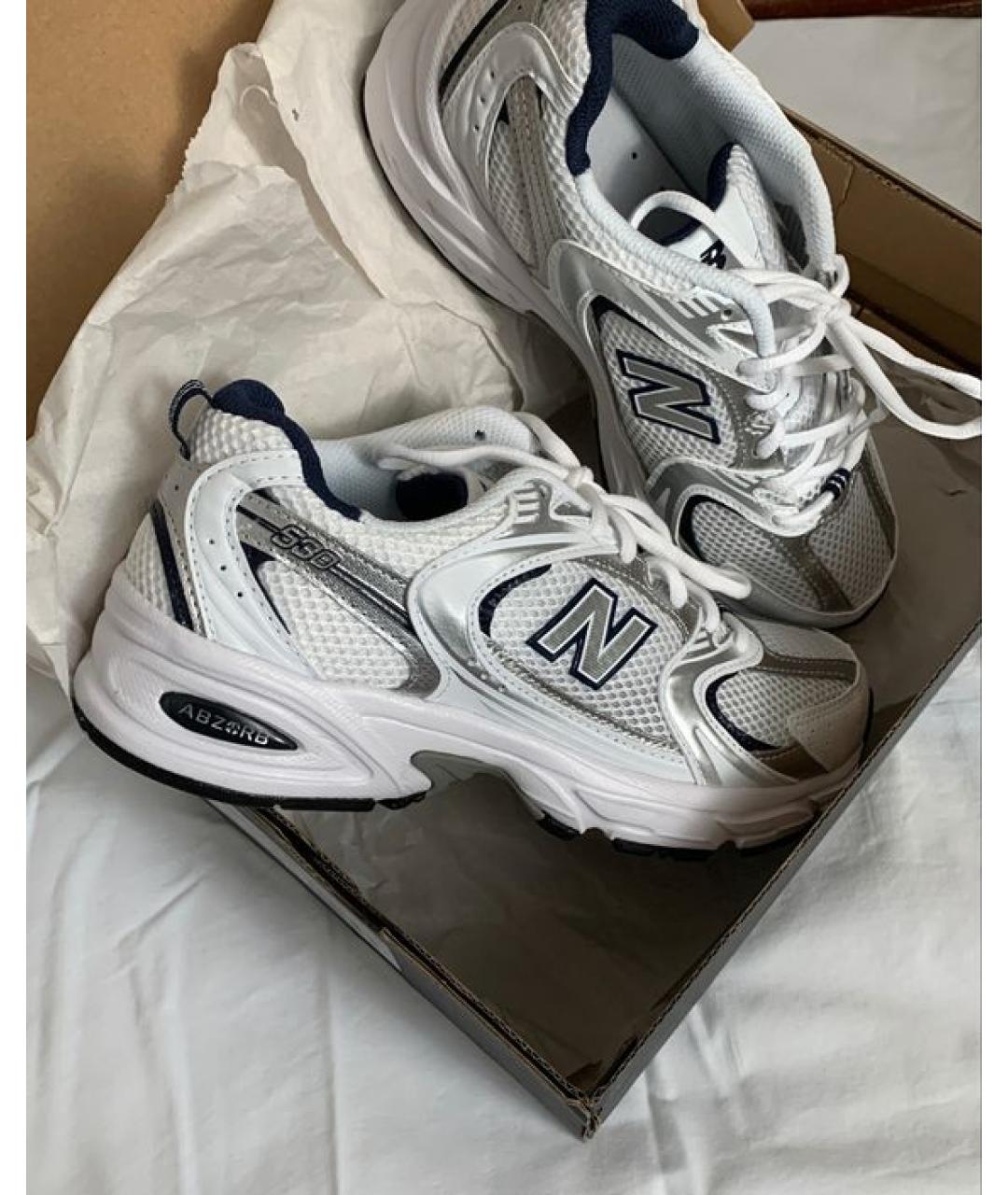 NEW BALANCE Белые текстильные кроссовки, фото 2