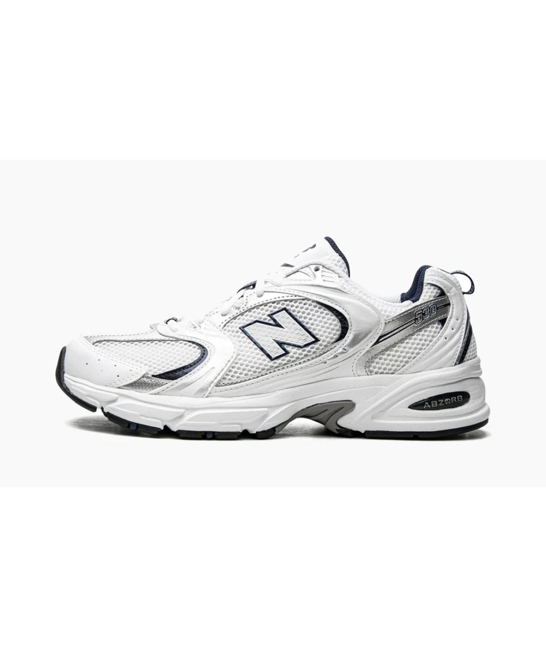 NEW BALANCE Белые текстильные кроссовки, фото 6