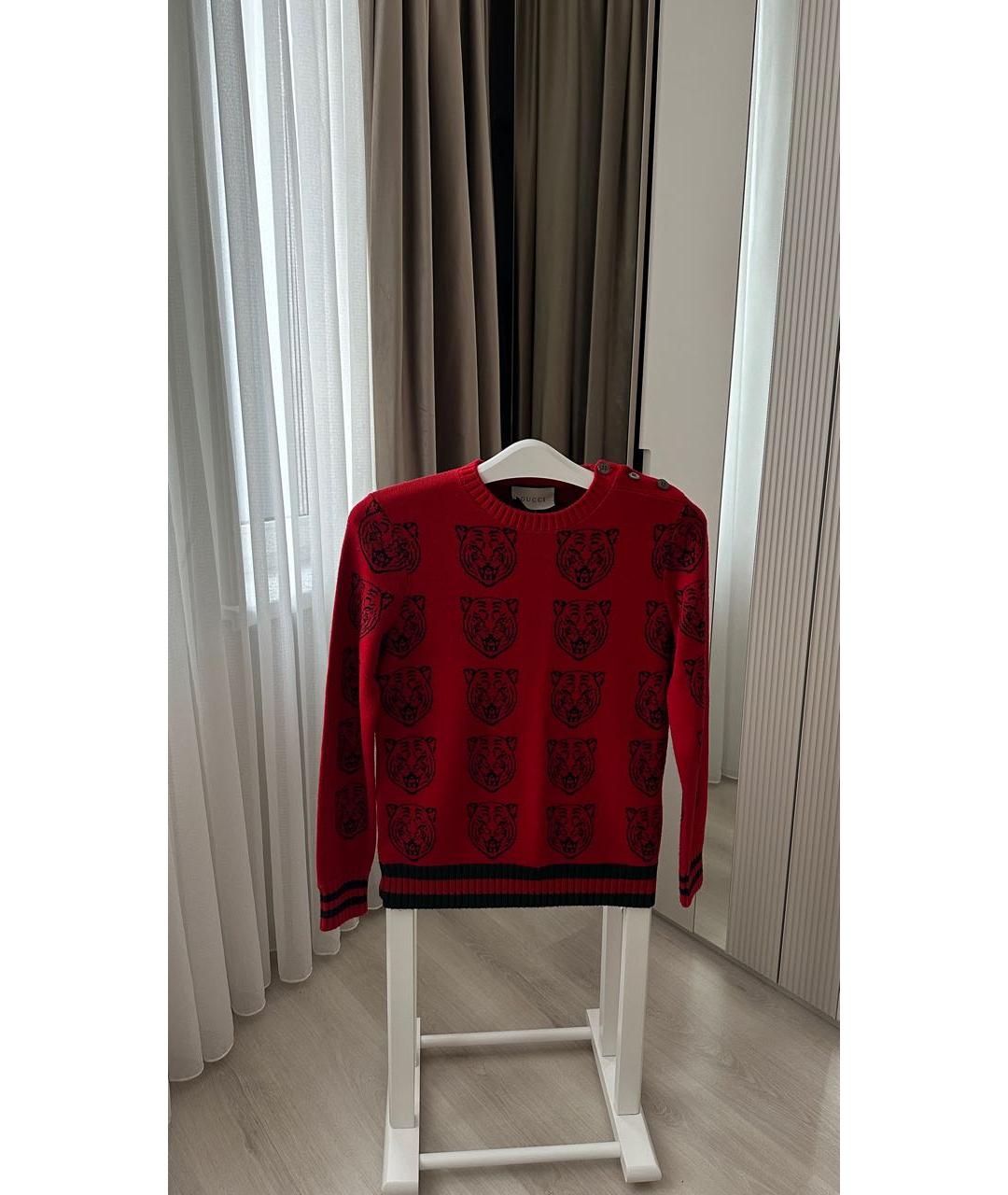 GUCCI Красный шерстяной джемпер / свитер, фото 2