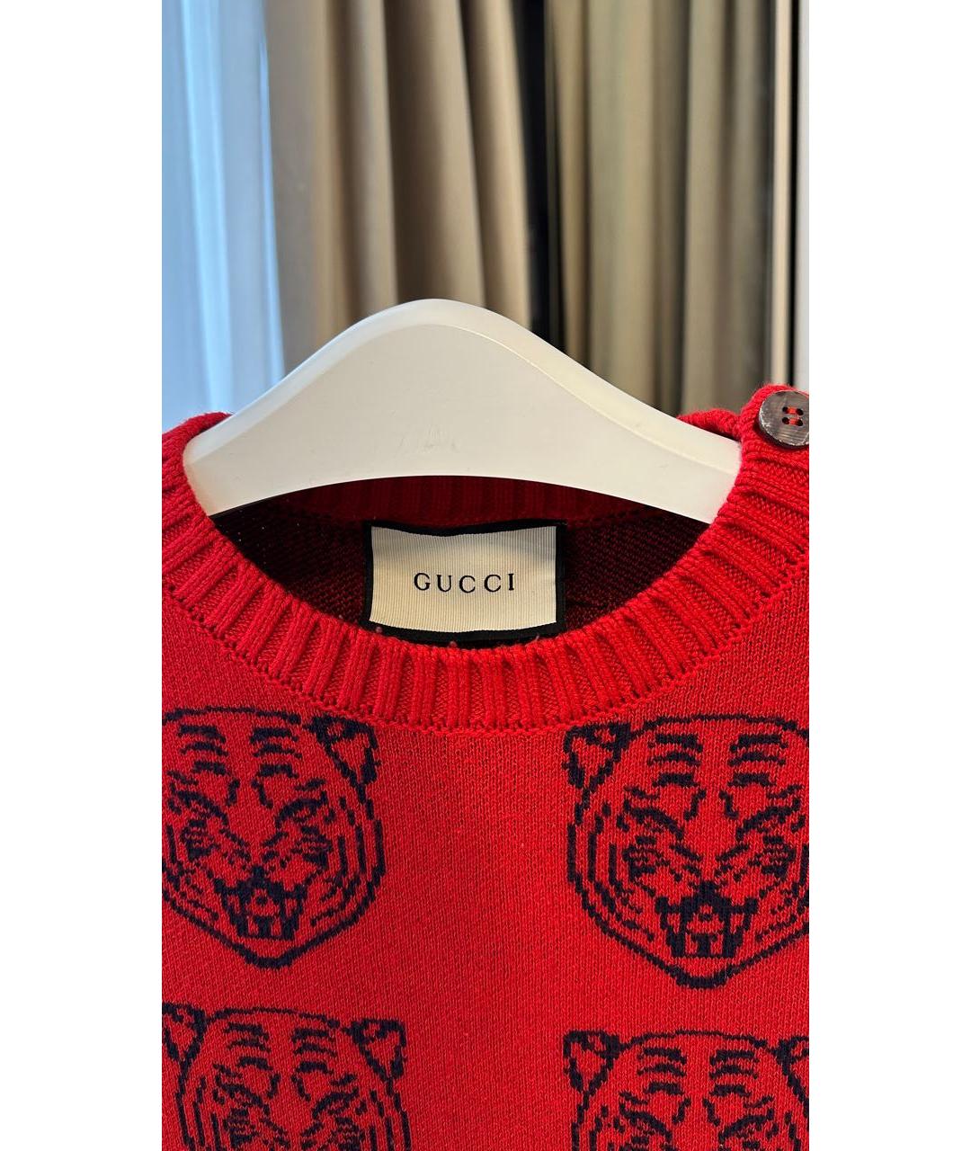 GUCCI Красный шерстяной джемпер / свитер, фото 3