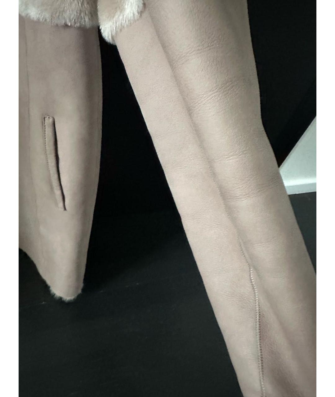 DIEGO M Бежевая кожаная дубленка, фото 6