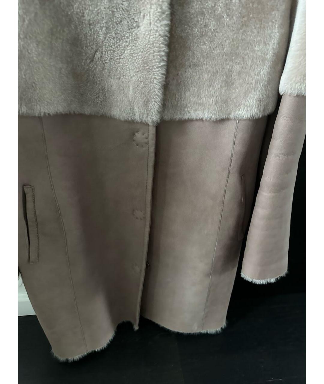 DIEGO M Бежевая кожаная дубленка, фото 8