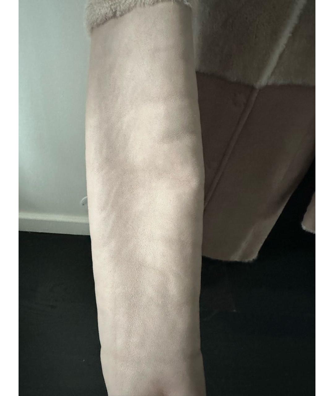 DIEGO M Бежевая кожаная дубленка, фото 7