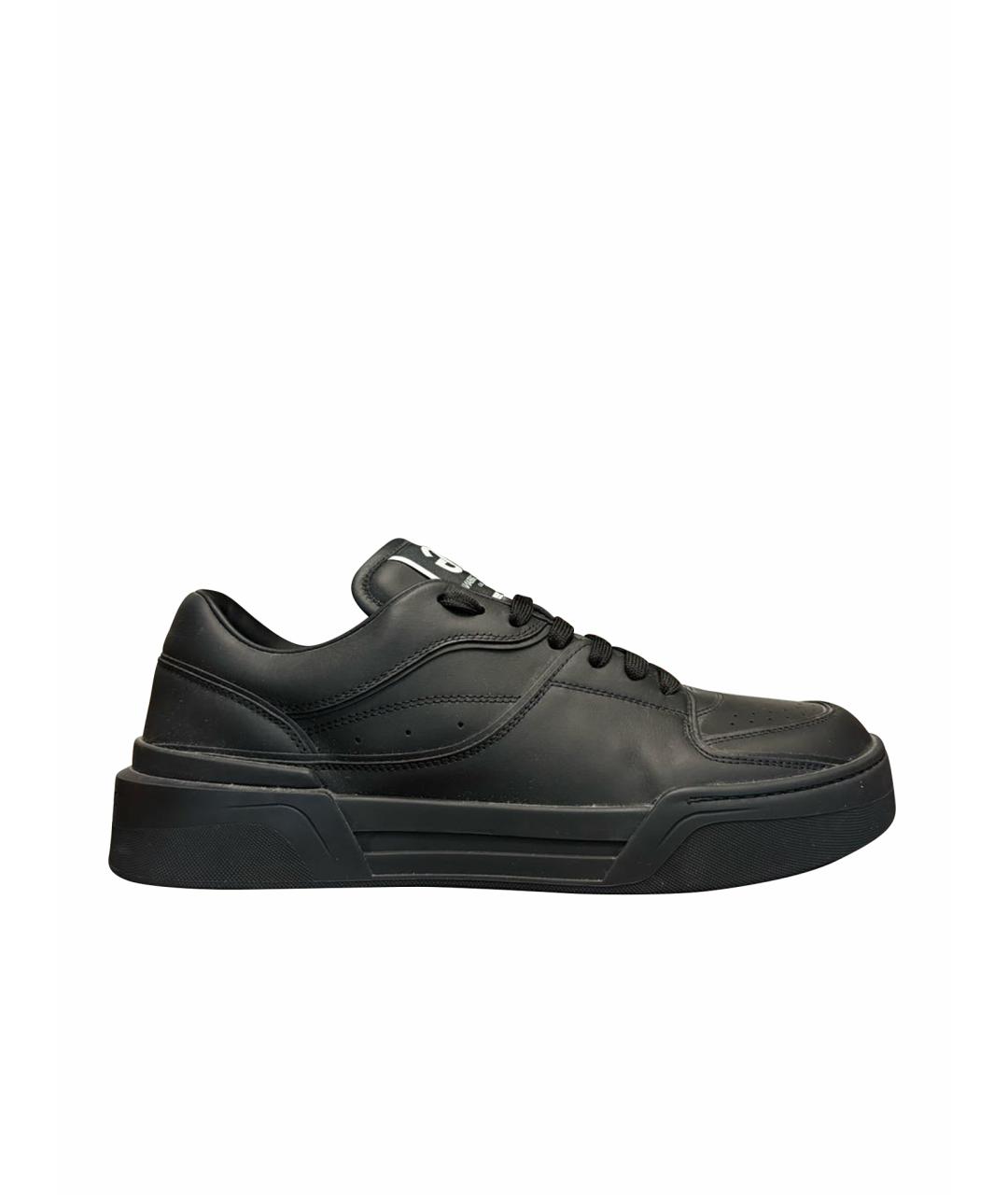DOLCE&GABBANA Черные кожаные низкие кроссовки / кеды, фото 1