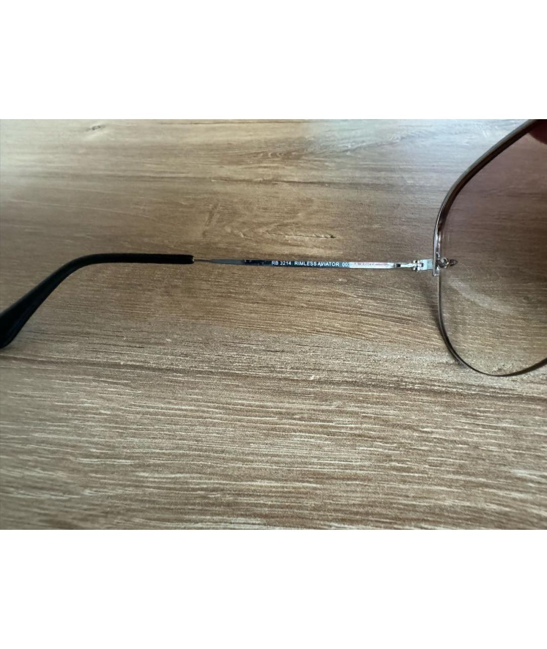 RAY BAN Розовые металлические солнцезащитные очки, фото 4