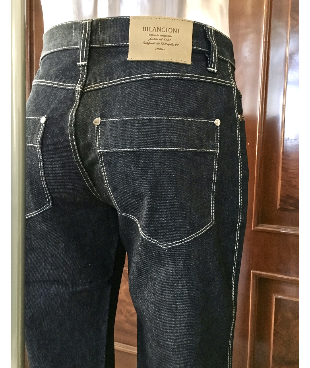 BILANCIONI Хлопковые прямые джинсы, фото 5