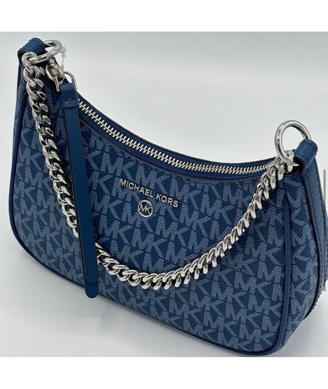 MICHAEL KORS Синяя кожаная сумка с короткими ручками, фото 3