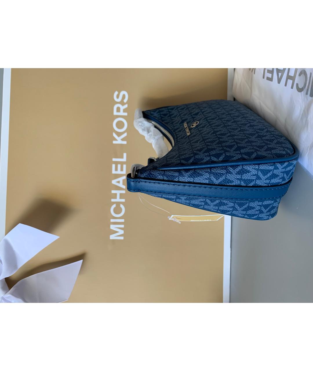 MICHAEL KORS Синяя кожаная сумка с короткими ручками, фото 5