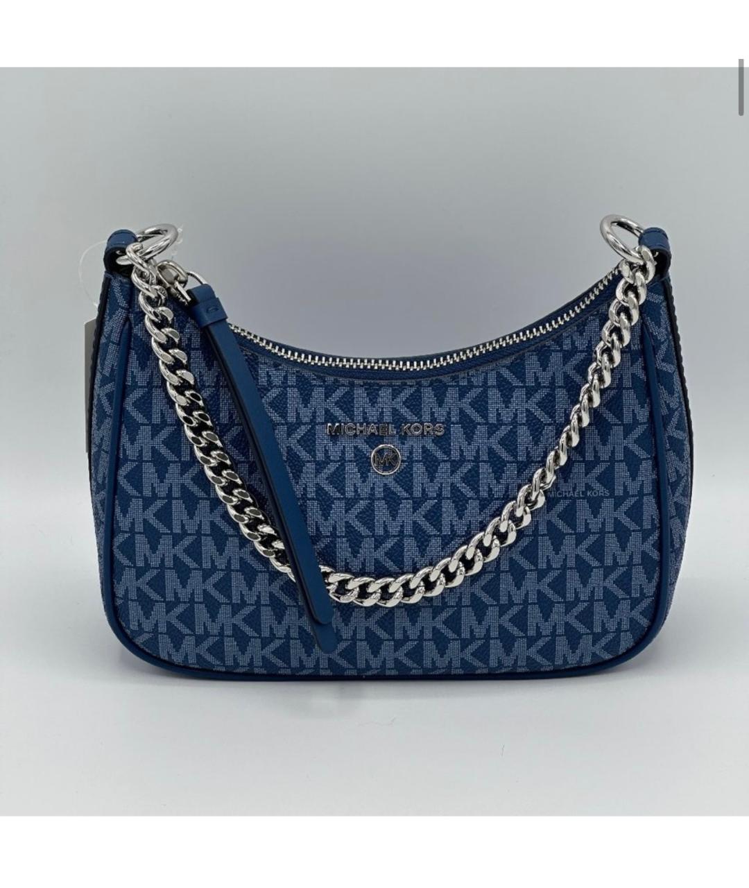 MICHAEL KORS Синяя кожаная сумка с короткими ручками, фото 6