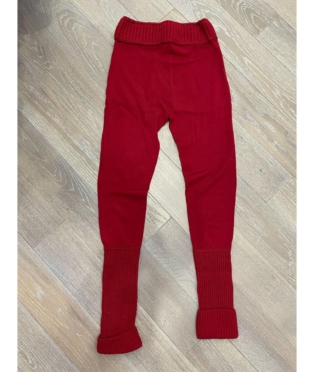 ODRI Красные шерстяные брюки узкие, фото 2