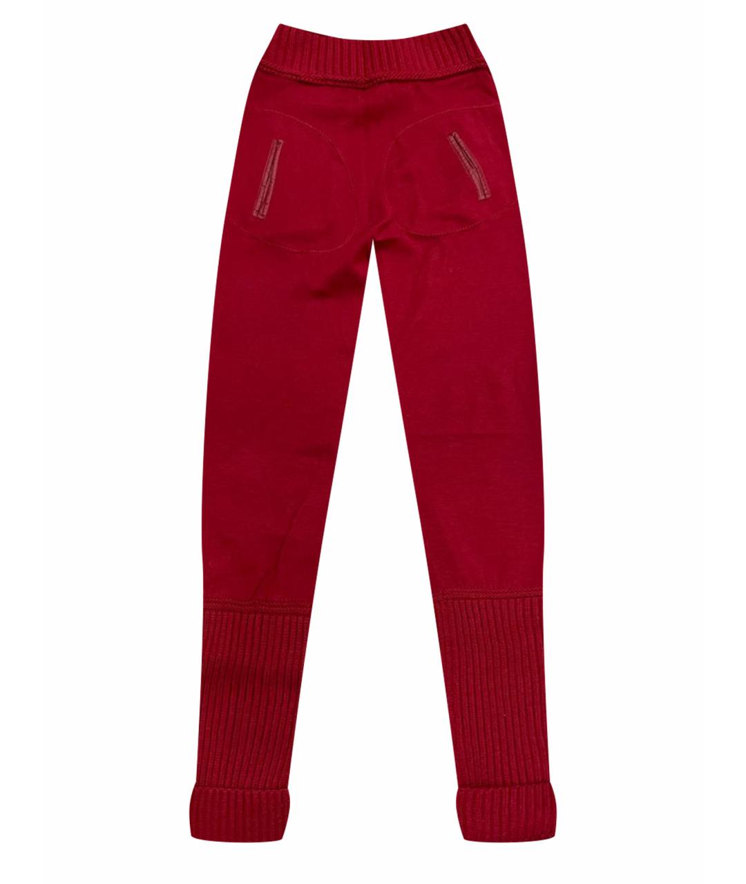 ODRI Красные шерстяные брюки узкие, фото 1