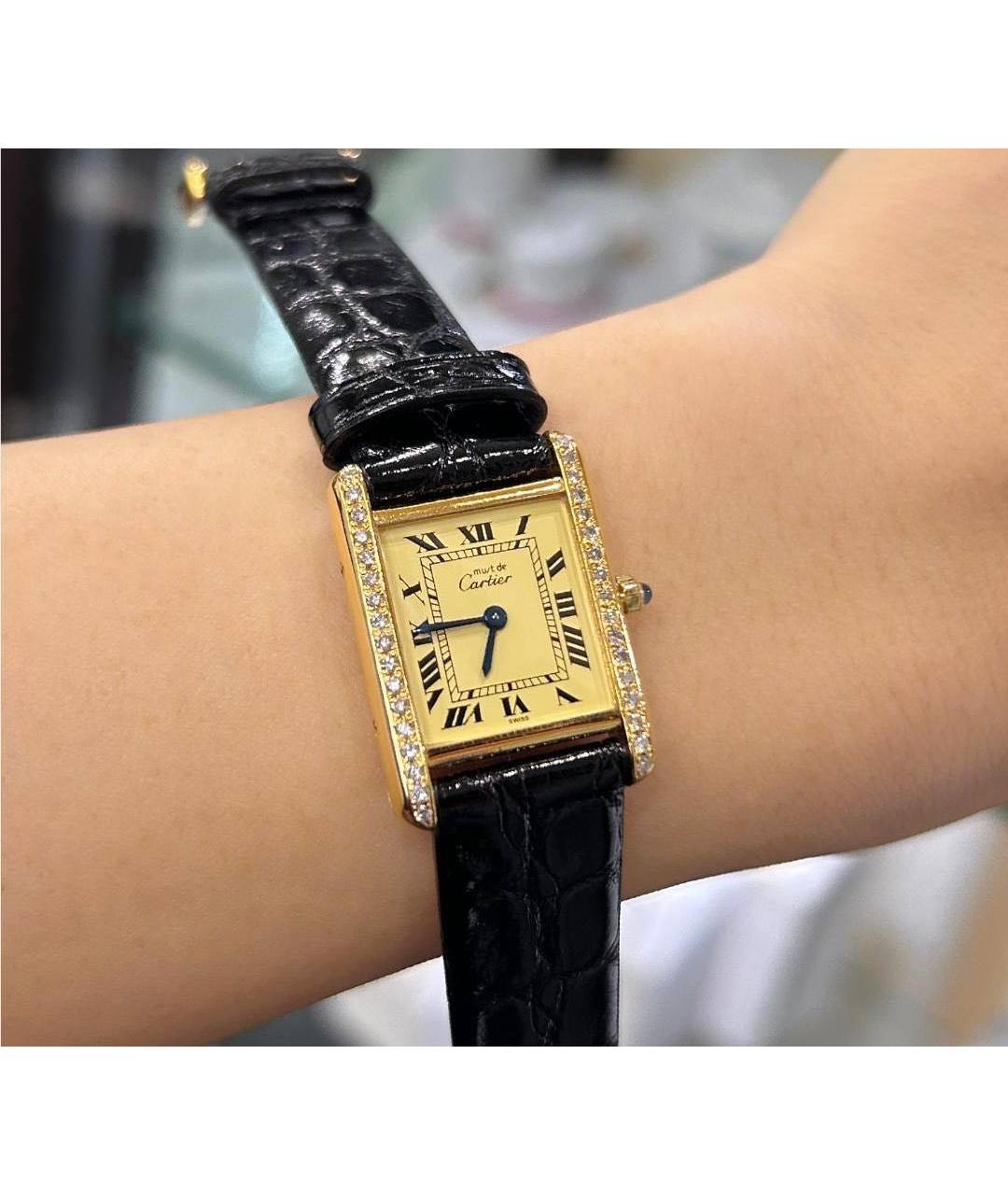 CARTIER Бежевые часы из желтого золота, фото 3
