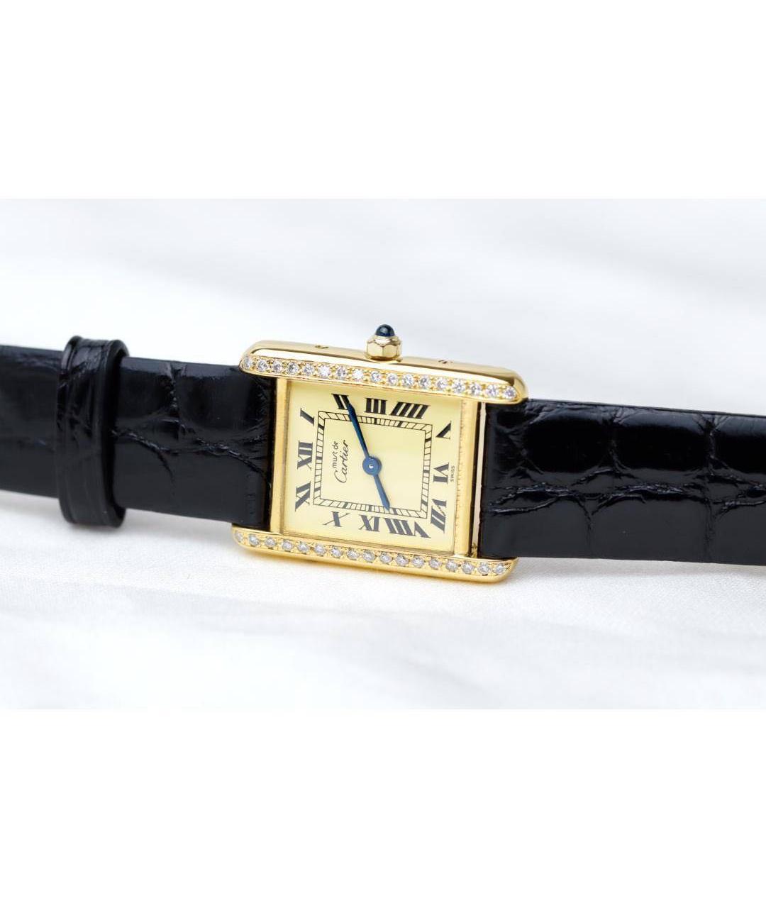 CARTIER Бежевые часы из желтого золота, фото 2
