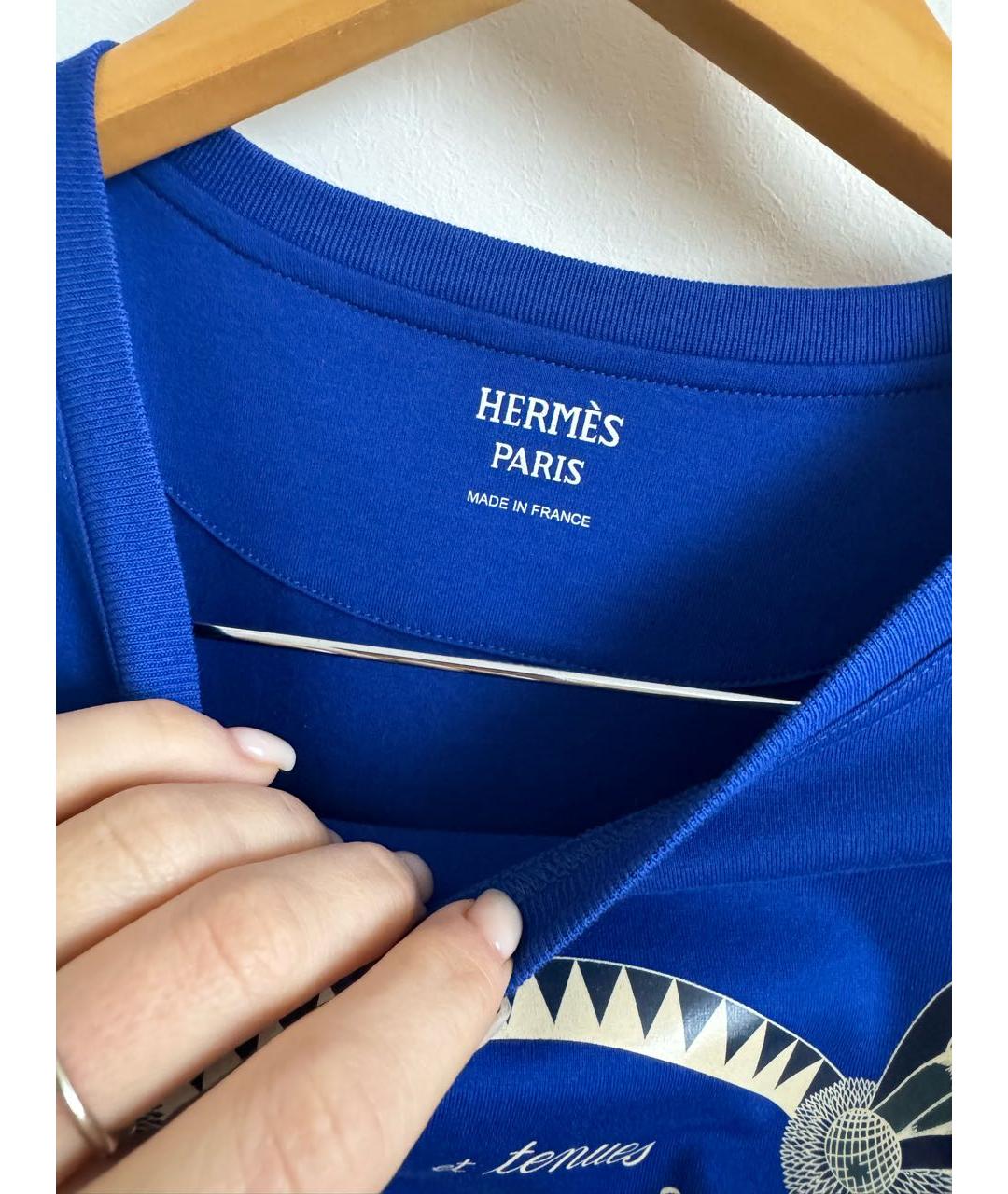 HERMES PRE-OWNED Синяя хлопковая футболка, фото 3