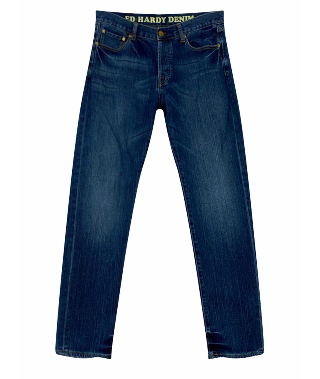 ED HARDY Синие хлопковые прямые джинсы, фото 1