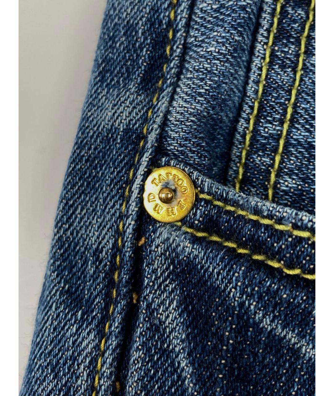 ED HARDY Синие хлопковые прямые джинсы, фото 6