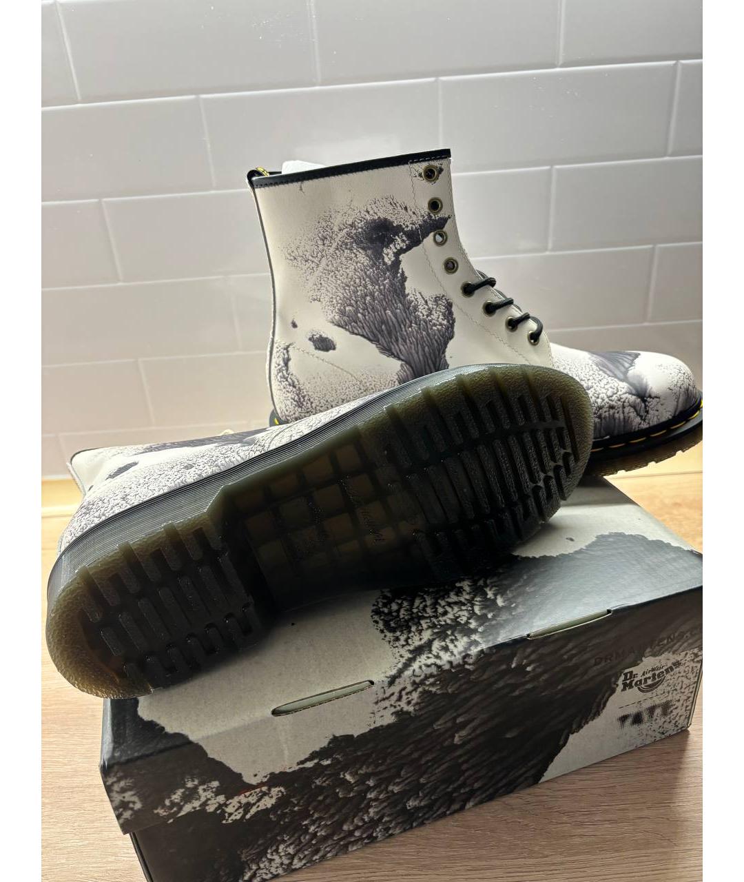 DR. MARTENS Серые кожаные высокие ботинки, фото 4