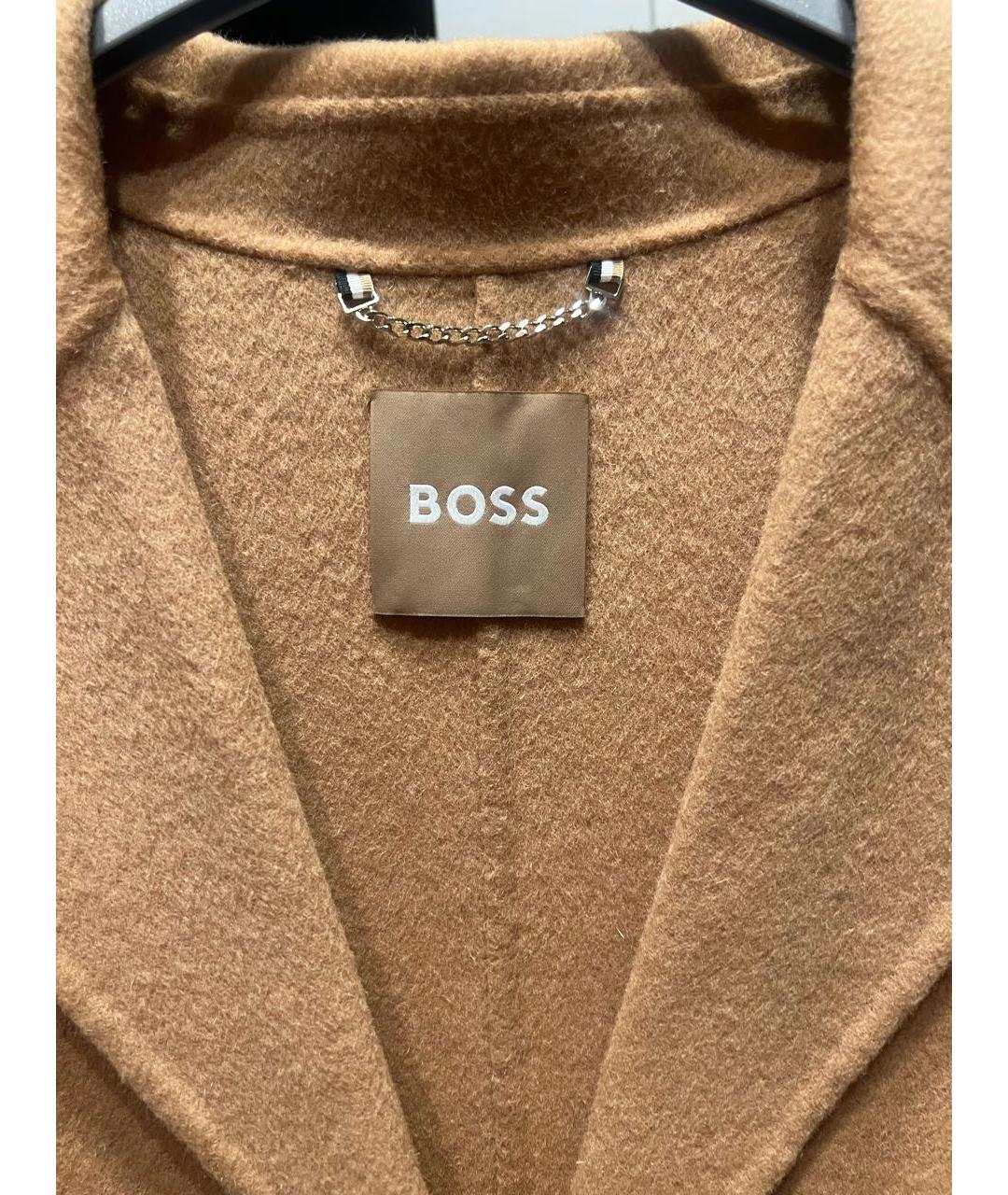 HUGO BOSS Бежевое шерстяное пальто, фото 3