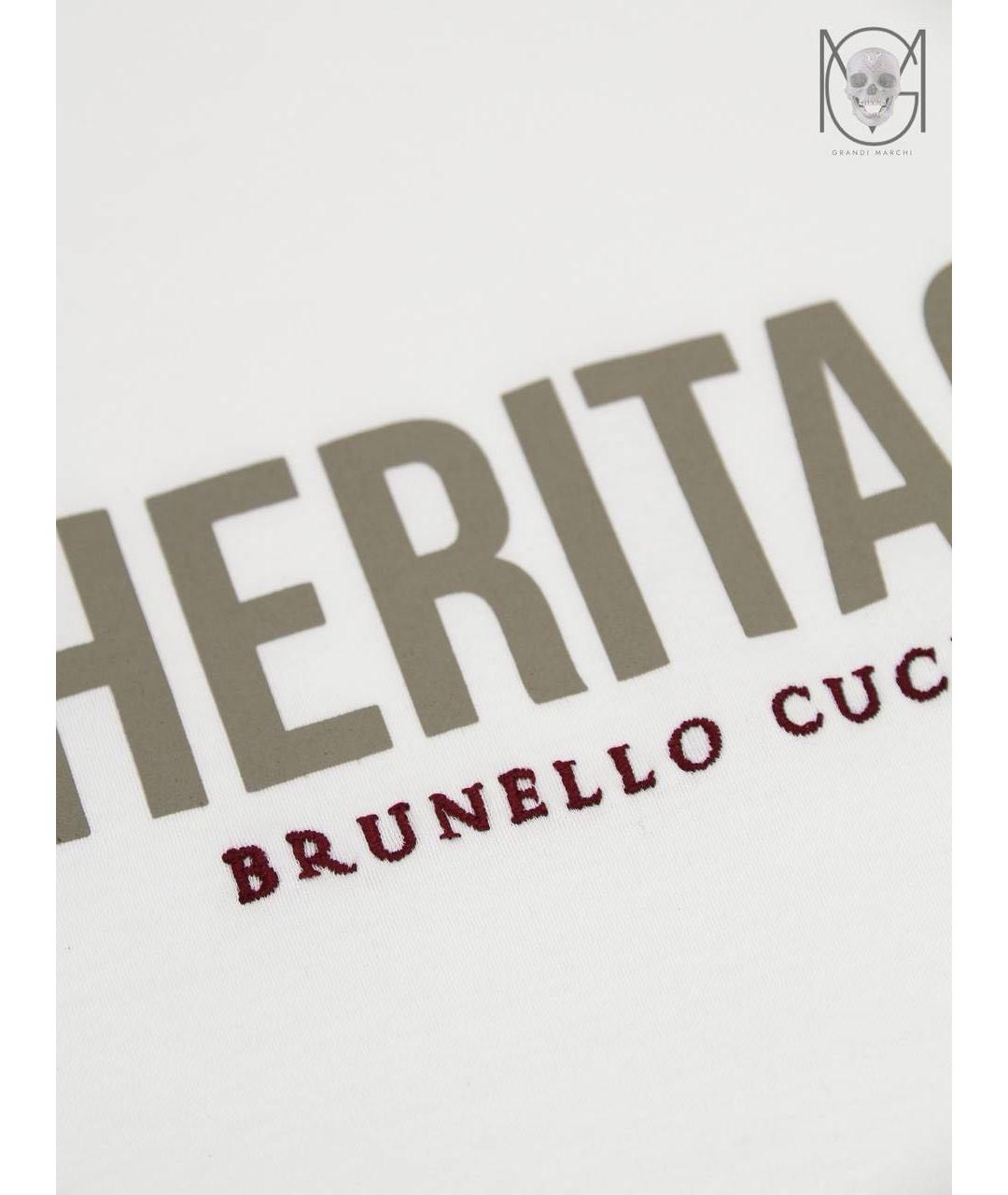 BRUNELLO CUCINELLI Белая хлопковая футболка, фото 5