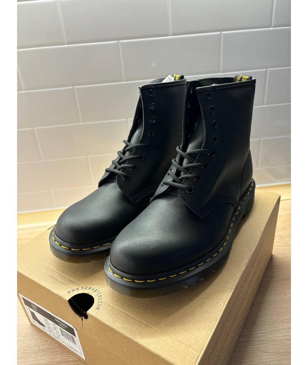 DR. MARTENS Черные кожаные высокие ботинки, фото 4