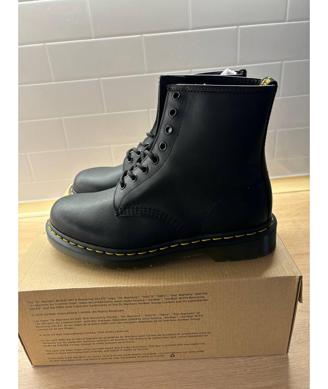 DR. MARTENS Черные кожаные высокие ботинки, фото 3