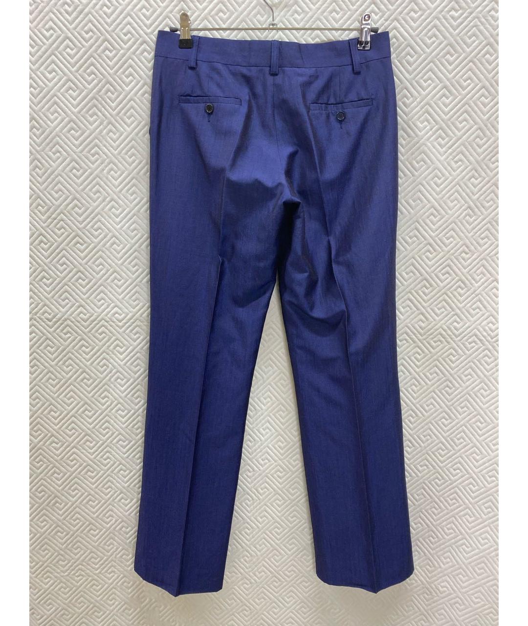 ETRO Темно-синие шерстяные прямые брюки, фото 2