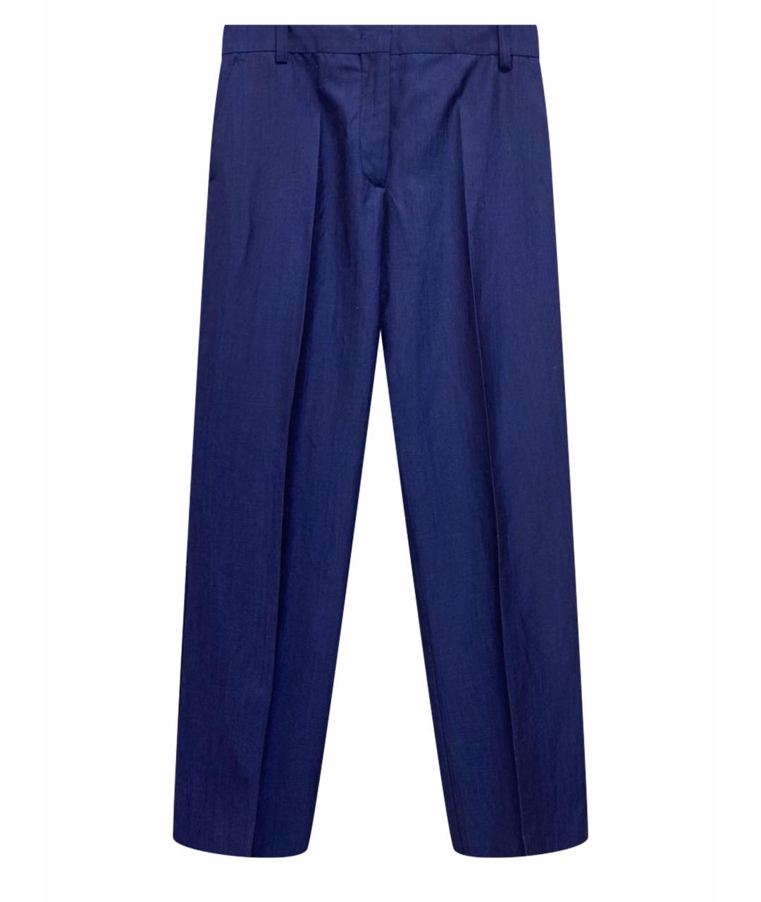 ETRO Темно-синие шерстяные прямые брюки, фото 1