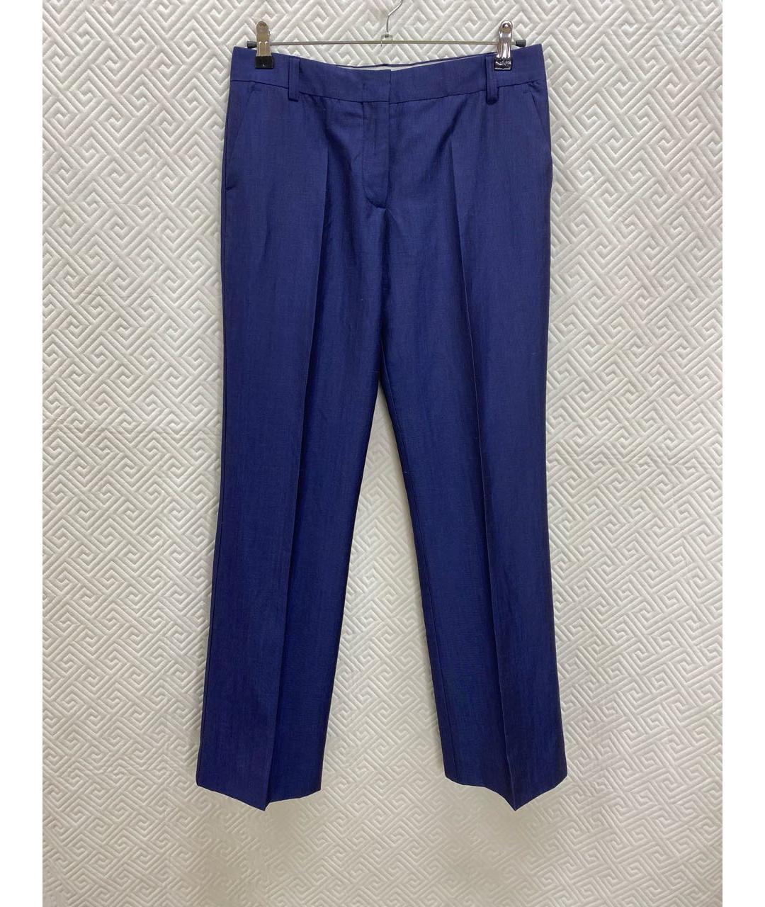 ETRO Темно-синие шерстяные прямые брюки, фото 5