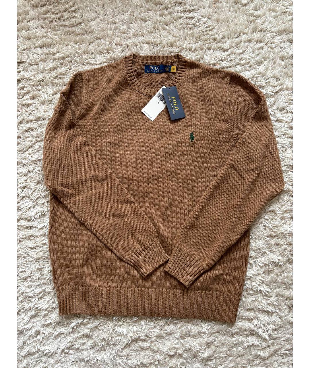 POLO RALPH LAUREN Коричневый хлопковый джемпер / свитер, фото 6