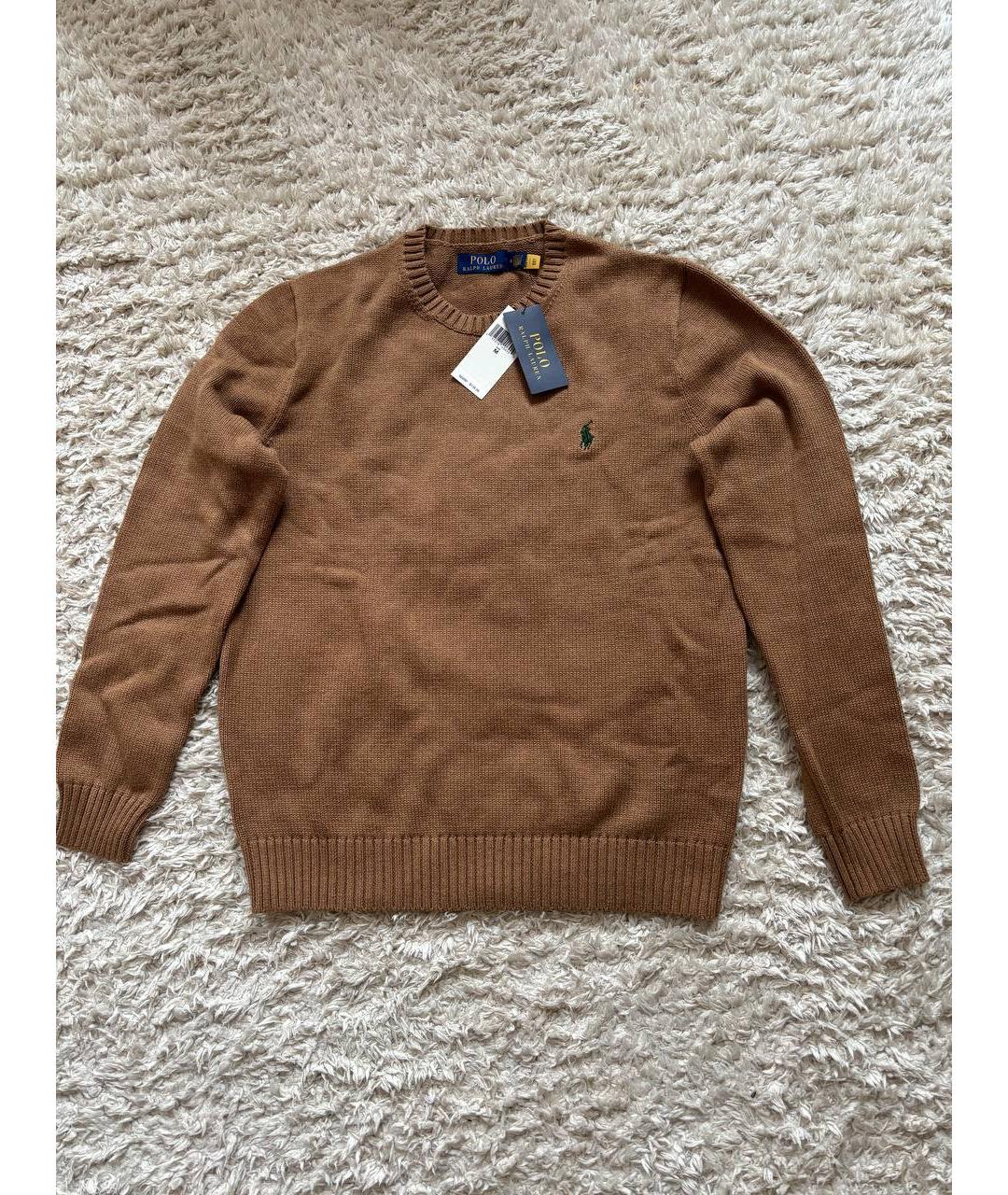 POLO RALPH LAUREN Коричневый хлопковый джемпер / свитер, фото 7