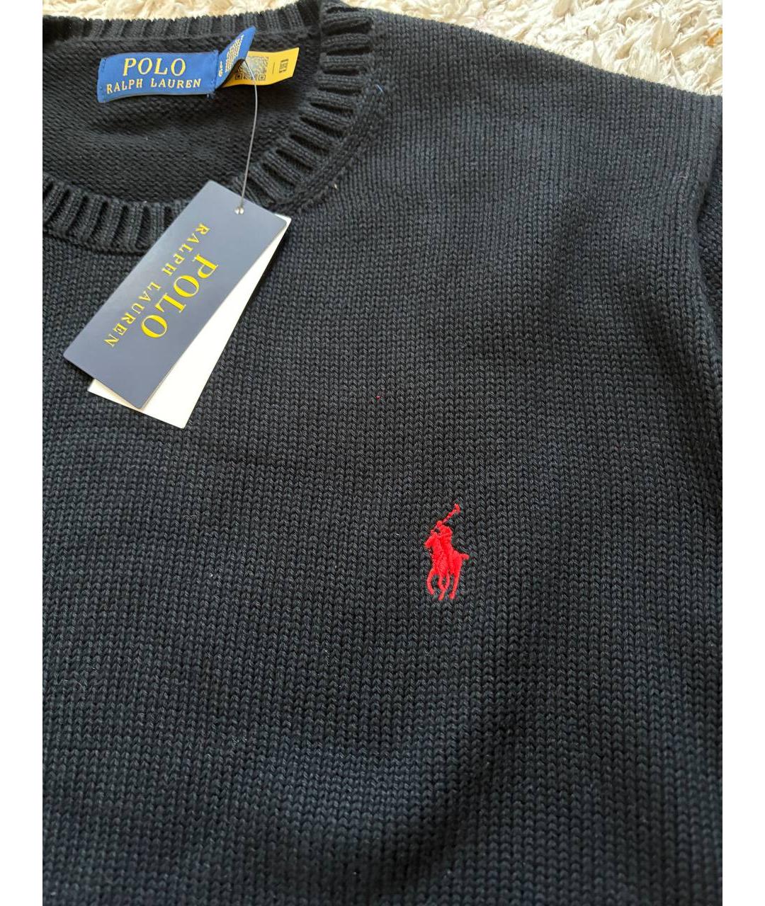 POLO RALPH LAUREN Черный хлопковый джемпер / свитер, фото 4