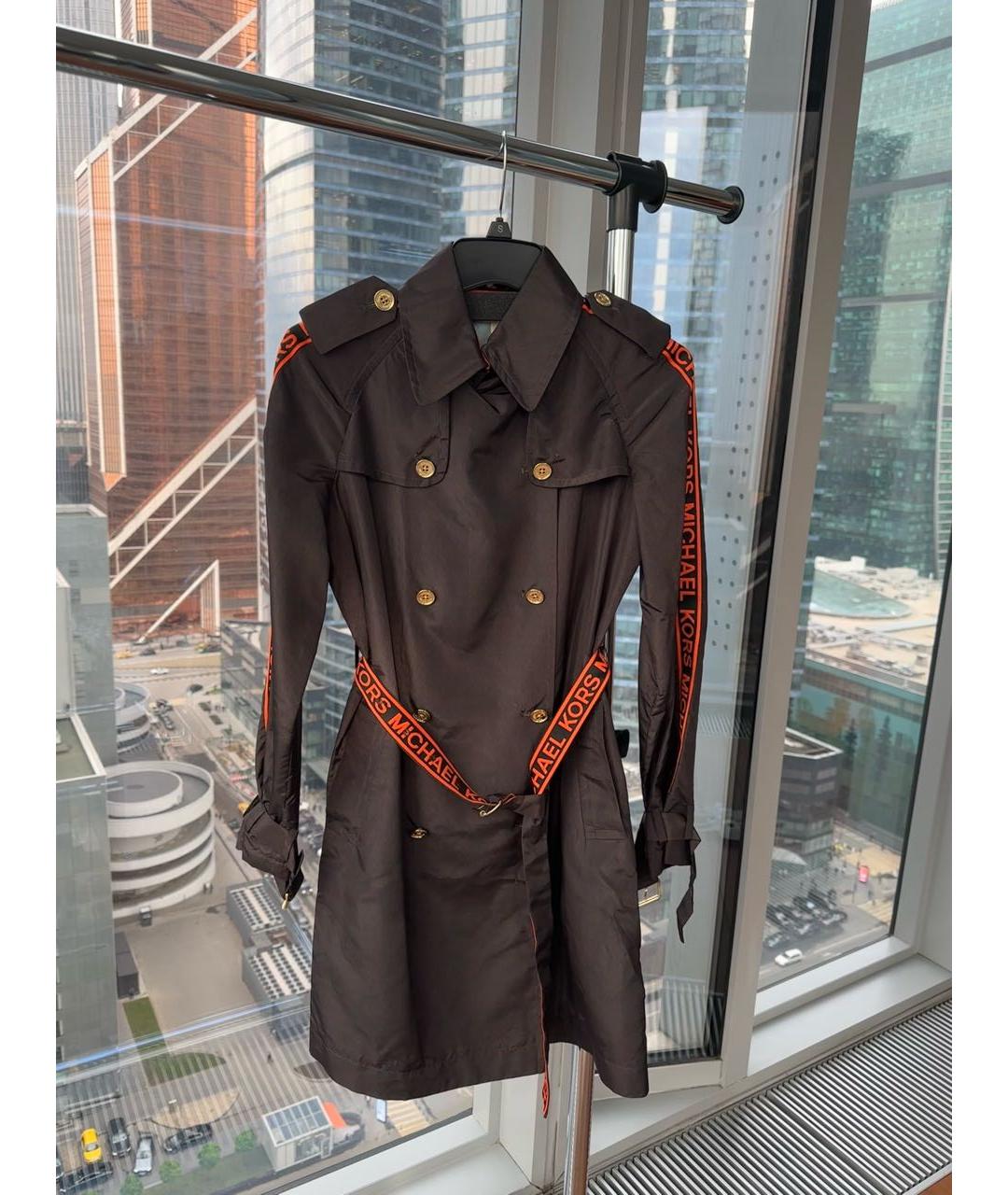 MICHAEL KORS Коричневый полиэстеровый тренч/плащ, фото 5