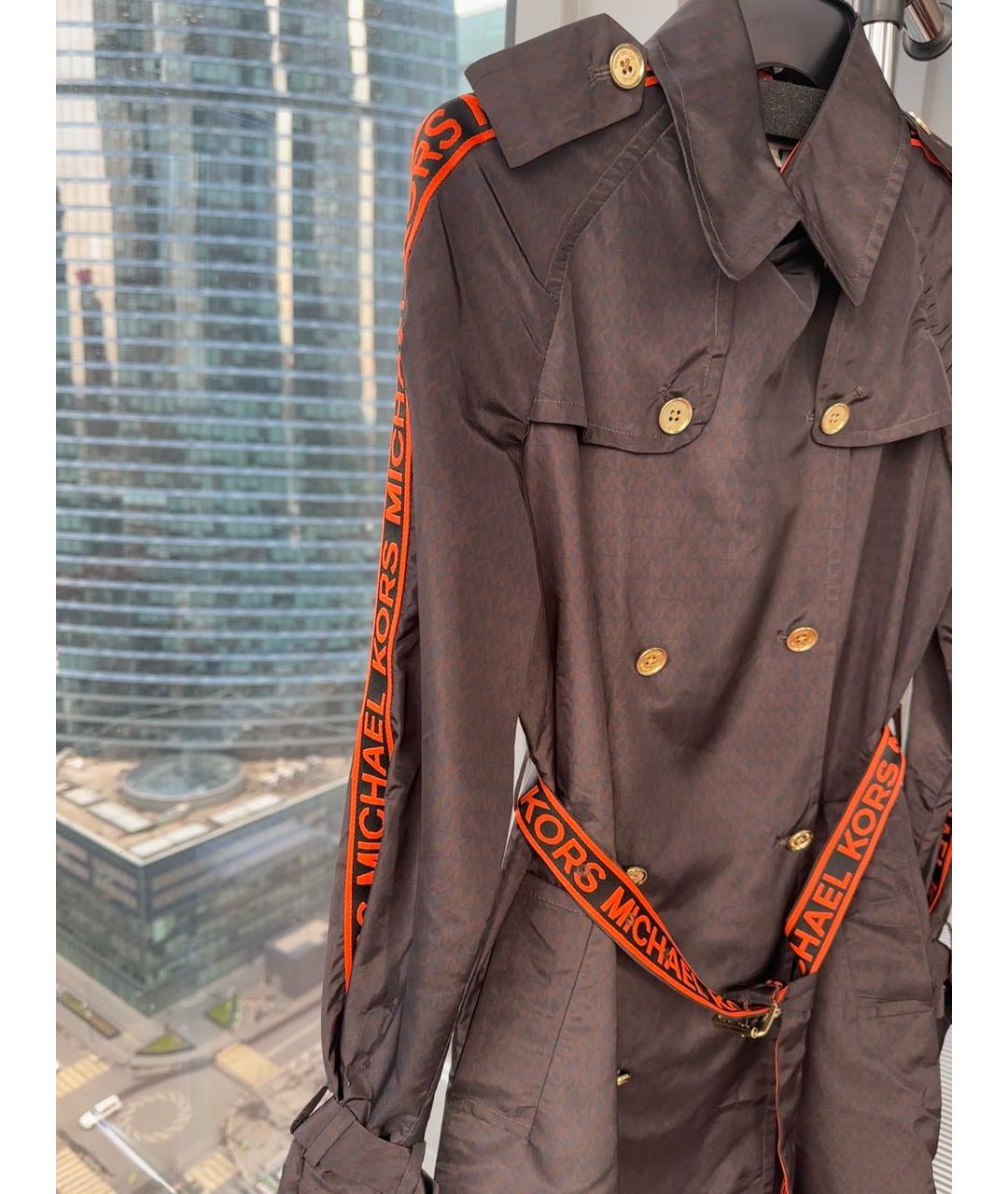 MICHAEL KORS Коричневый полиэстеровый тренч/плащ, фото 2