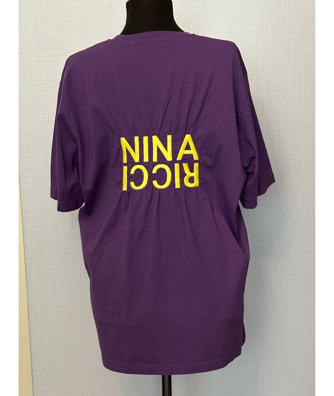 NINA RICCI Фиолетовая хлопковая футболка, фото 6