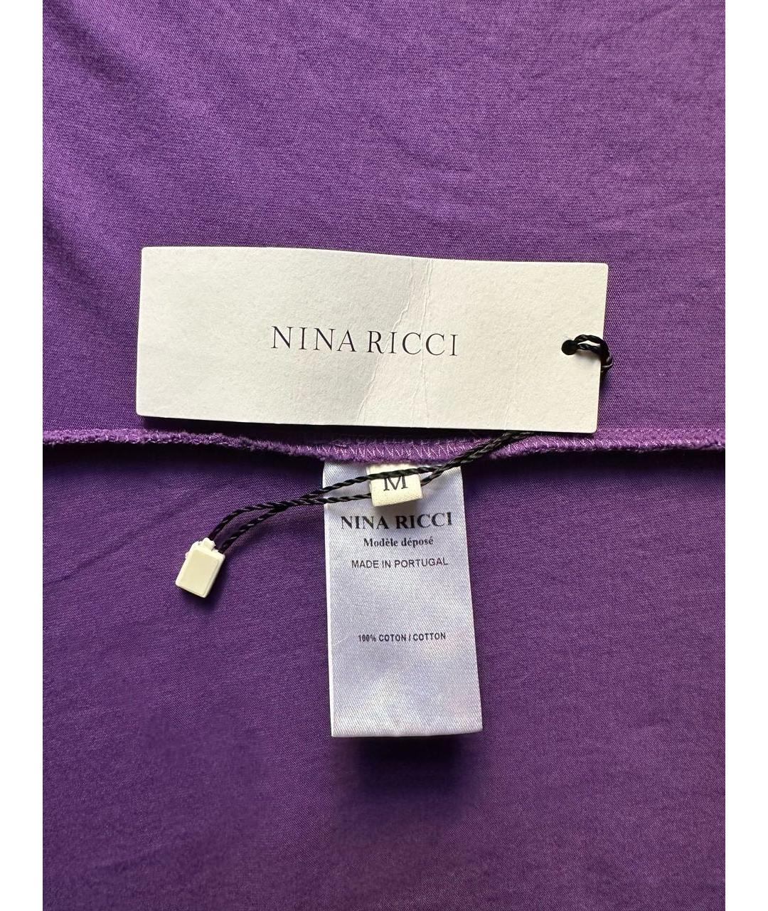 NINA RICCI Фиолетовая хлопковая футболка, фото 5