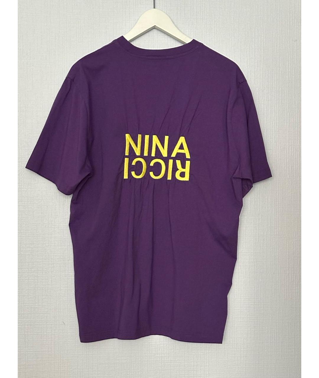 NINA RICCI Фиолетовая хлопковая футболка, фото 2