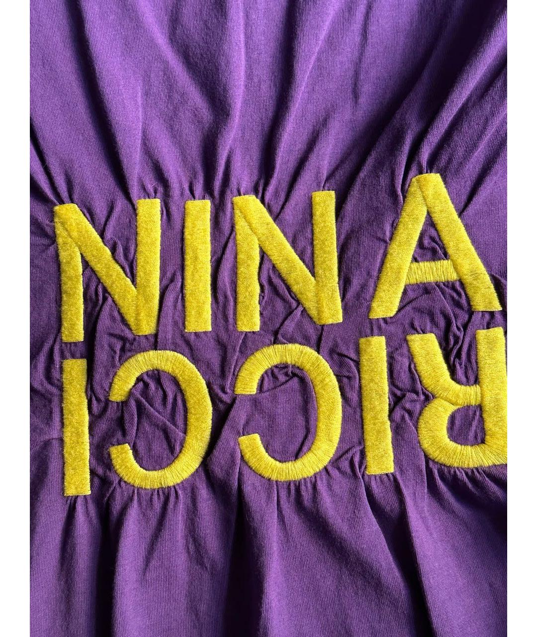 NINA RICCI Фиолетовая хлопковая футболка, фото 4