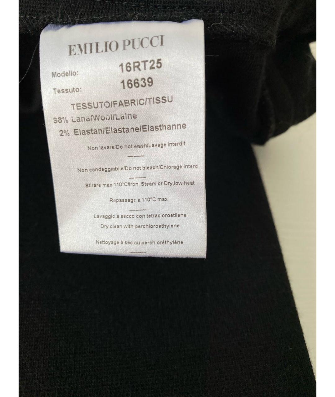 EMILIO PUCCI Черные шерстяные брюки узкие, фото 5