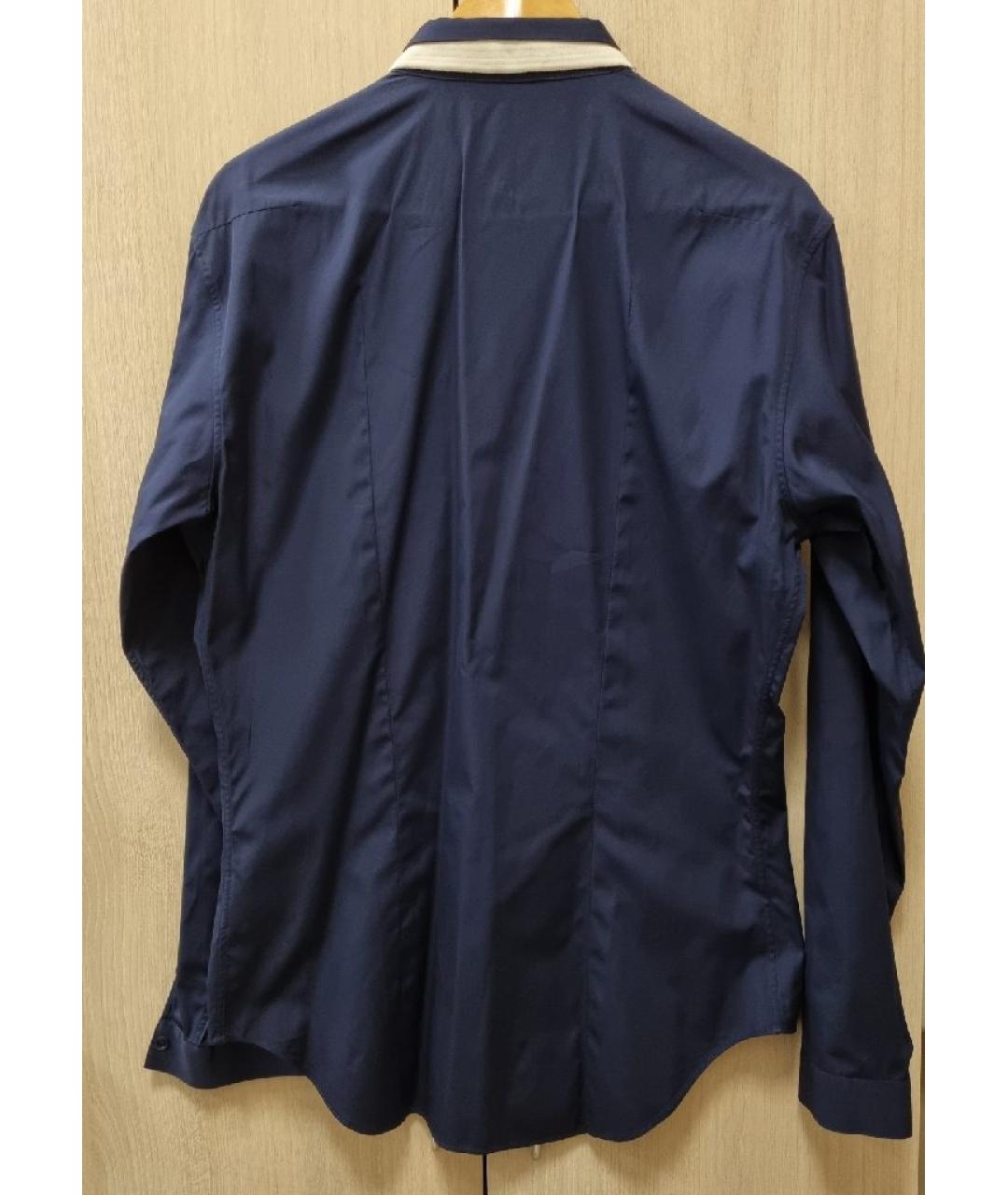 CHRISTIAN DIOR PRE-OWNED Темно-синяя хлопковая классическая рубашка, фото 2