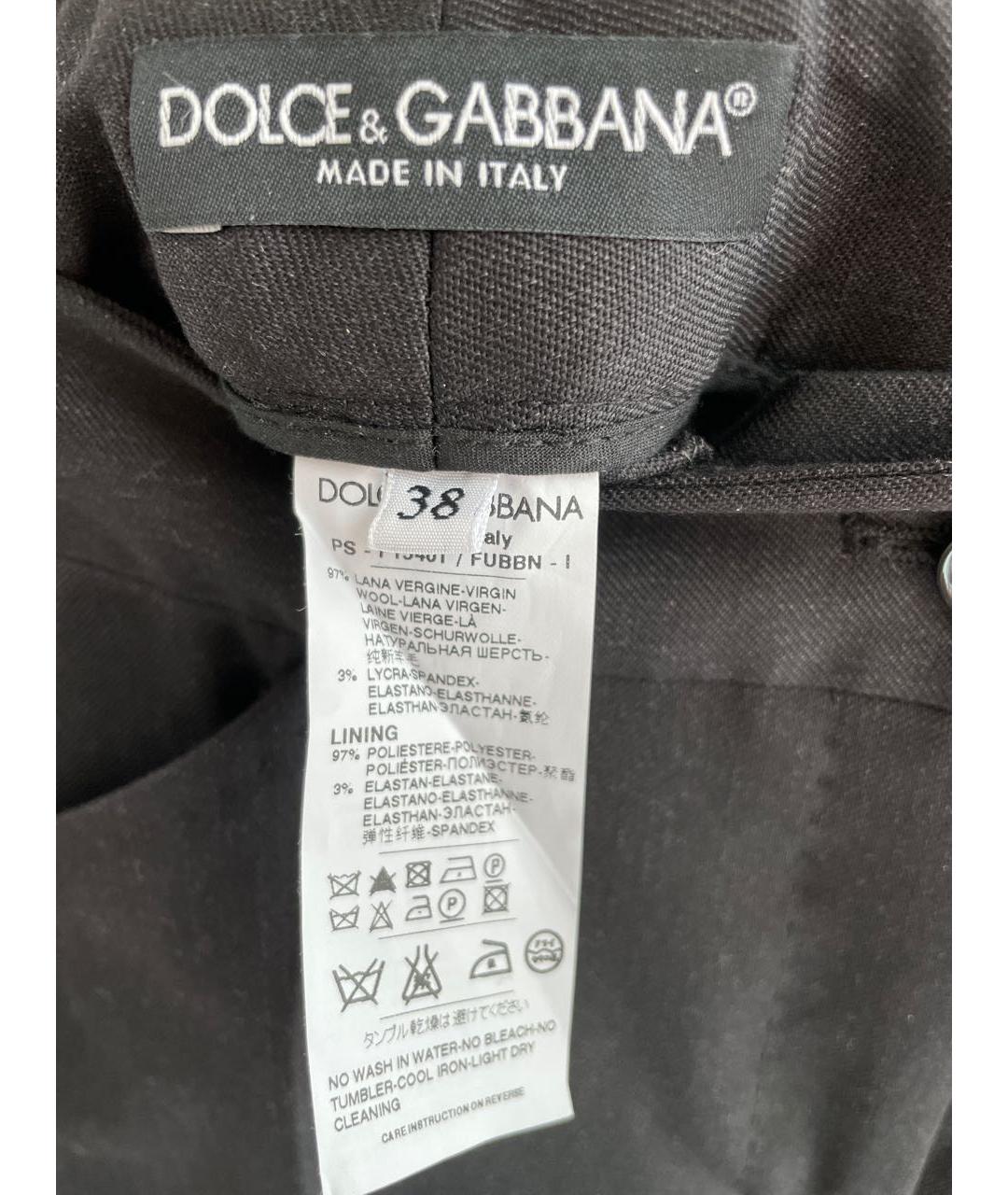 DOLCE&GABBANA Черный шерстяной костюм с брюками, фото 7