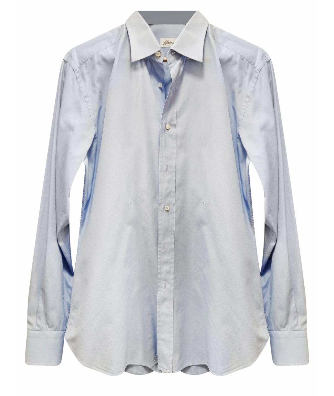 BRIONI Голубая хлопковая классическая рубашка, фото 1