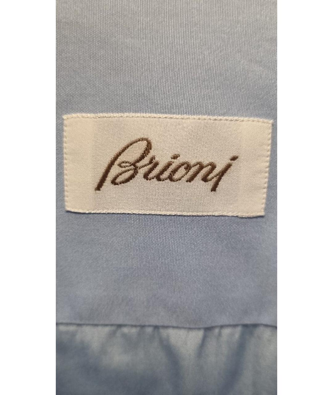 BRIONI Голубая хлопковая классическая рубашка, фото 3