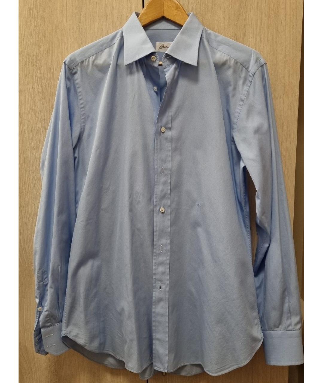 BRIONI Голубая хлопковая классическая рубашка, фото 10