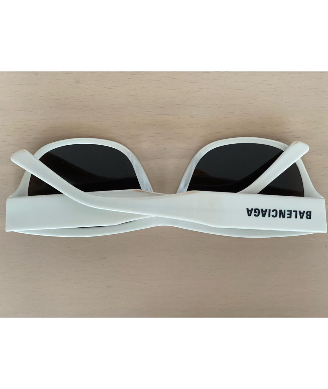 BALENCIAGA Белые пластиковые солнцезащитные очки, фото 6